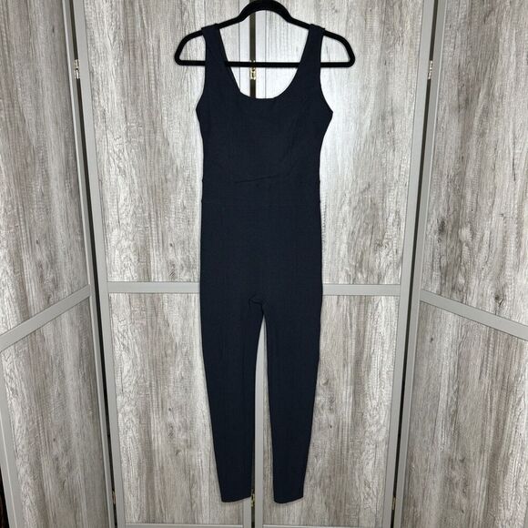 Year of Ours Women Ribbed Reformer Jumpsuit Workout Yoga Pilates Black Size L - Picture 4 of 9